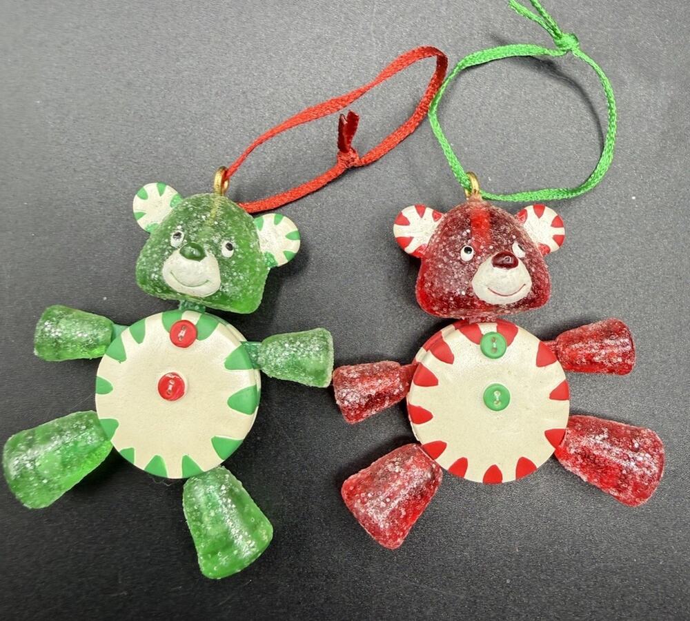 2006 Peppermint Pals Hallmark Ornament Limited Candy Bears No Box -LO19